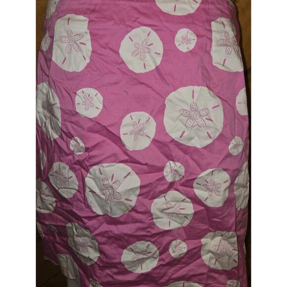 Lily & Van Skirt Sz 4 Button Up Sand Dollar Print Pink/ Gold Button Cotton Blend - Picture 7 of 9